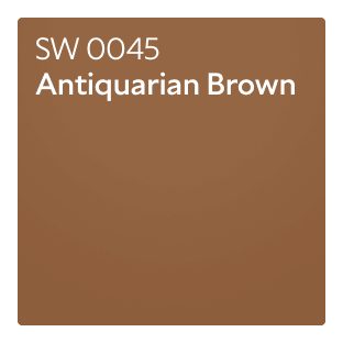 Color chip of Antiquarian Brown SW 0045.