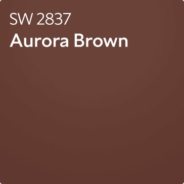 Color chip of SW 2837 Aurora Brown.