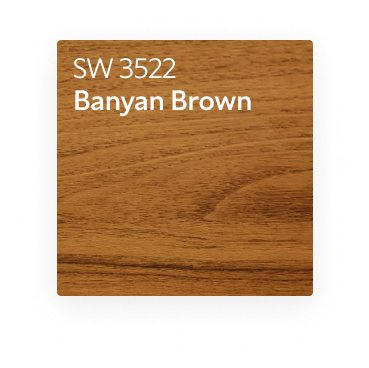 A color chip for SW 3522 Banyan Brown.