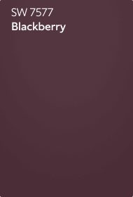 A Sherwin-Williams Color Chip for Blackberry SW 7577.