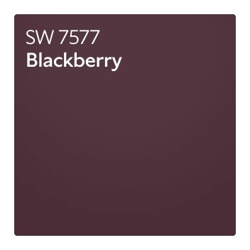 A Sherwin-Williams Color Chip for Blackberry SW 7577.