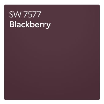 A color chip of SW 7577 Blackberry.