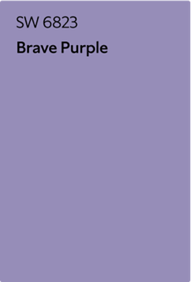 A color chip for Brave Purple SW 6823.