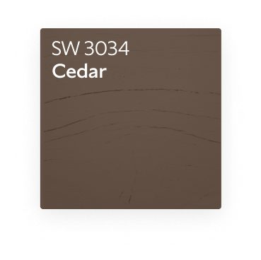 A color chip for SW 3034 Cedar.