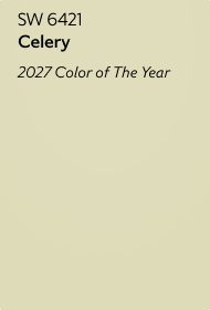 A Sherwin-Williams Color Chip for Celery SW 6421.