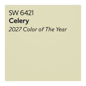 A Sherwin-Williams Color Chip for Celery SW 6421.