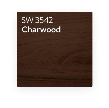 A color chip for SW 3542 Charwood.