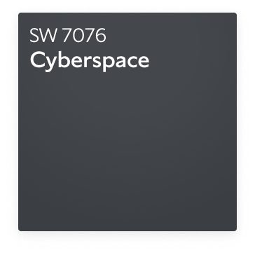 A Sherwin-Williams Color Chip for Cyberspace SW 7076.