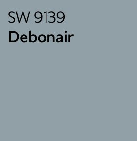 Sherwin-Williams Color Chip for Debonair SW 9139.