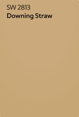 A Sherwin-Williams Color Chip for Downing Straw SW 2813.