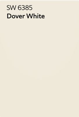 A Sherwin-Williams Color Chip for Dover White SW 6385.
