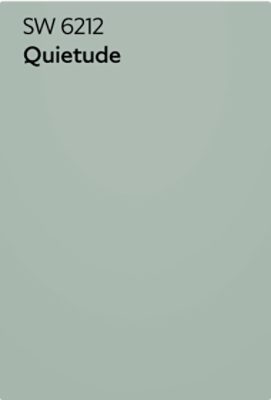 A Sherwin-Williams Color Chip for Quietude SW 6212.