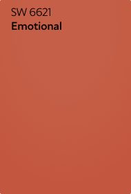 A color chip of SW 6621 Emotional.