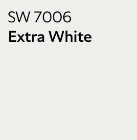 Sherwin-Williams Color Chip for Extra White SW 7006.