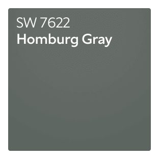 Color chip of Homburg Gray SW 7622.