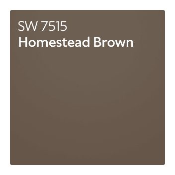 A Sherwin-Williams Color Chip for Homestead Brown SW 7515.