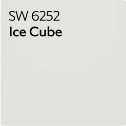 A color chip of SW 6252 Ice Cube.