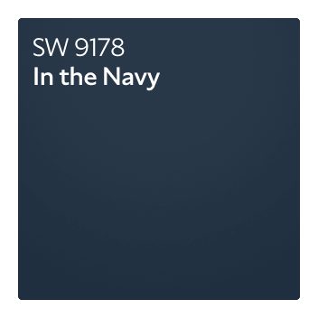 A color chip of SW 9178 In the Navy.