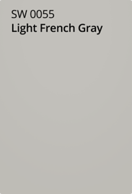 A Sherwin-Williams Color Chip for Light French Gray SW 0055.