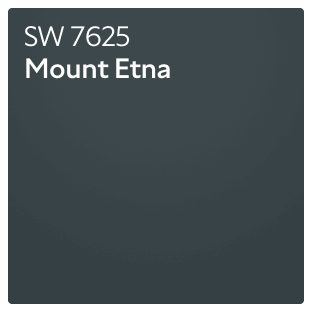 A Sherwin-Williams Color Chip for Mount Etna SW 7625.