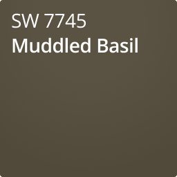 Color chip of Muddled Basil SW 7745.