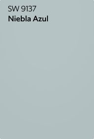 A color chip of  SW 9137 Niebla Azul.