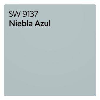 A color chip of  SW 9137 Niebla Azul.