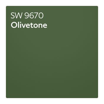 A color chip of  SW 9670 Olivetone.