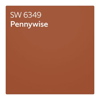 A Sherwin-Williams Color Chip for Pennywise SW 6349.