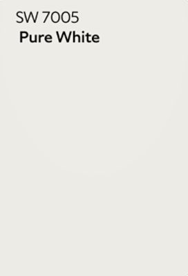 Solid white color swatch labeled 'SW 7005 Pure White' in gray text.