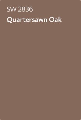 A Sherwin-Williams Color Chip for Quartersawn Oak SW 2836.