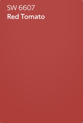 A color chip of SW 6607 Red Tomato.