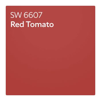 A color chip of SW 6607 Red Tomato.