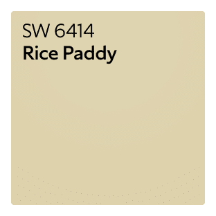 A Sherwin-Williams Color Chip for Rice Paddy SW 6414.
