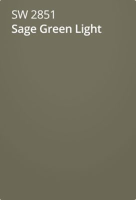 A Sherwin-Williams Color Chip for Sage Green Light SW 2851.