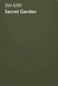 A Sherwin-Williams Color Chip for Secret Garden SW 6181.