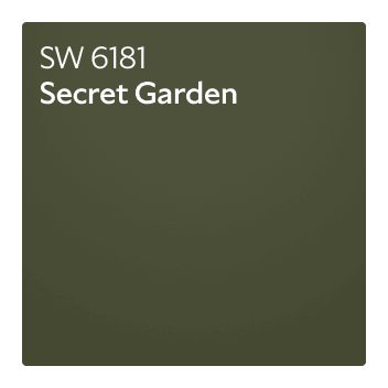 A Sherwin-Williams Color Chip for Secret Garden SW 6181.