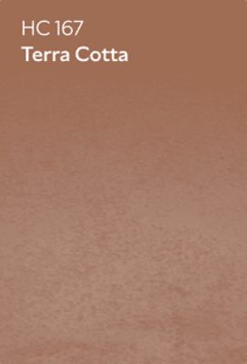 A Sherwin-Williams stain chip for Terra Cotta HC 167.