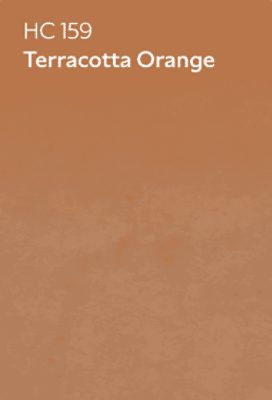 A Sherwin-Williams stain chip for Terracotta Orange HC 159.