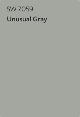 Sherwin Williams 7059 Unusual Gray Color Chip.