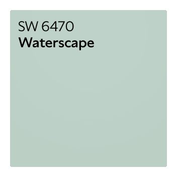 A color chip of SW 6470 Waterscape.