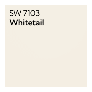 A Sherwin-Williams Color Chip for Whitetail SW 7103.