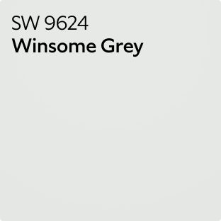 Color chip of SW 9624 Winsome Grey.