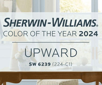 Sherwin Williams Color of the Year 2024 Upward SW 6239 224 C1 in an office.