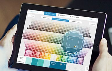 A person using ColorSnap on a tablet.