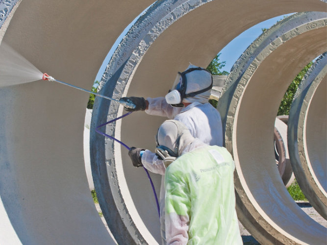 Concrete Pipe Primer Application