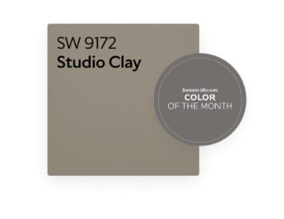 Color chip of Sherwin Williams Color of the month SW 9172 Studio Clay.