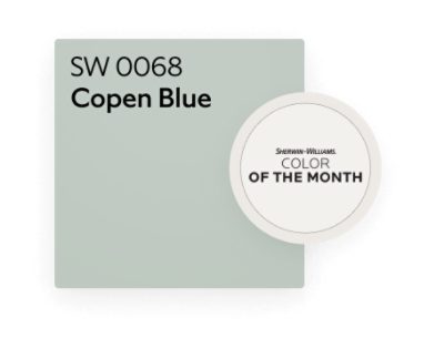Sherwin-Williams December 2021 Color of the Month SW 0068 Copen Blue.
