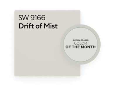 Sherwin Williams Color of the Month Drift of Mist SW 9166.