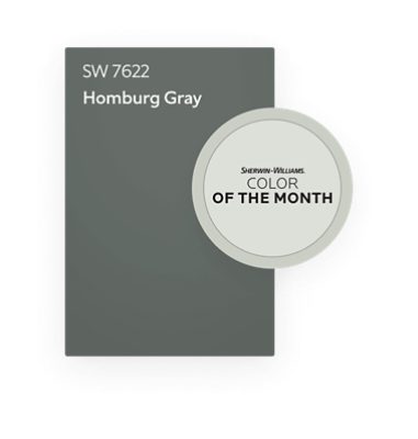 SW 7622 Homburg Gray Microchip. Sherwin-Williams Color of the Month. 